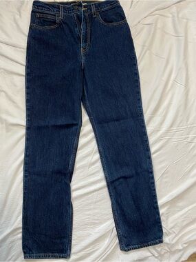 Classic High-Rise Straight Leg Jeans - Dark Blue